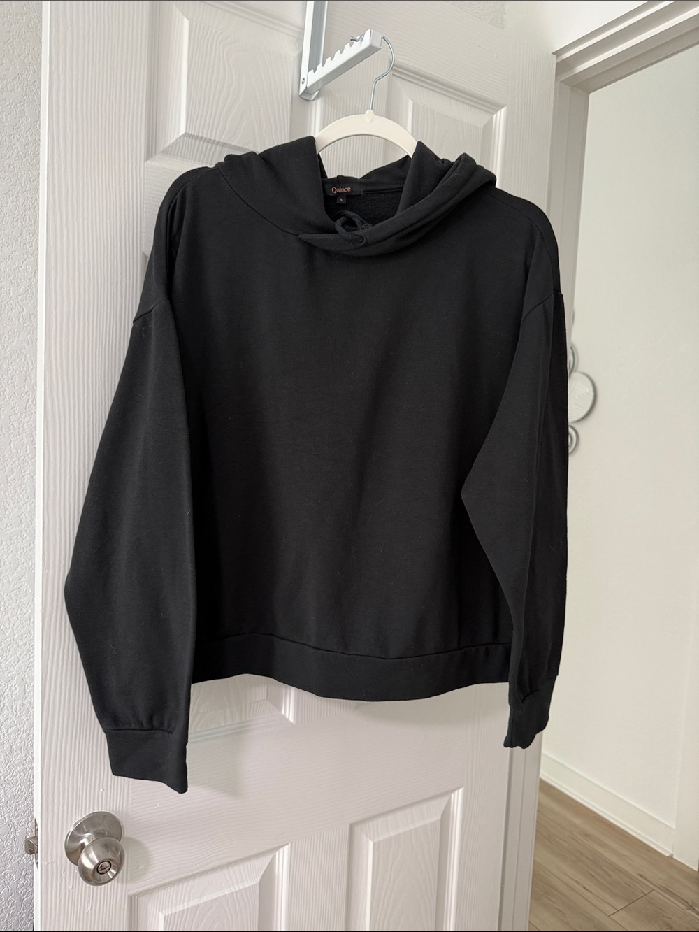 Quince Black Oversized Hooded Sweatshirt